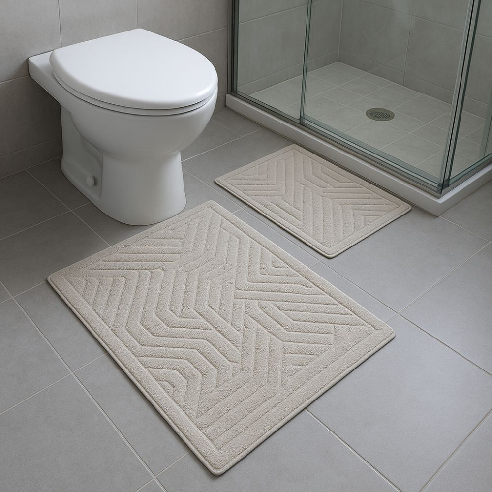 Kopalniške preproge, Nedrseča podloga, 100% Bombaž, Vpojna podloga (60 x 100 + 50 x 60 cm) | BRAIDBEIGE