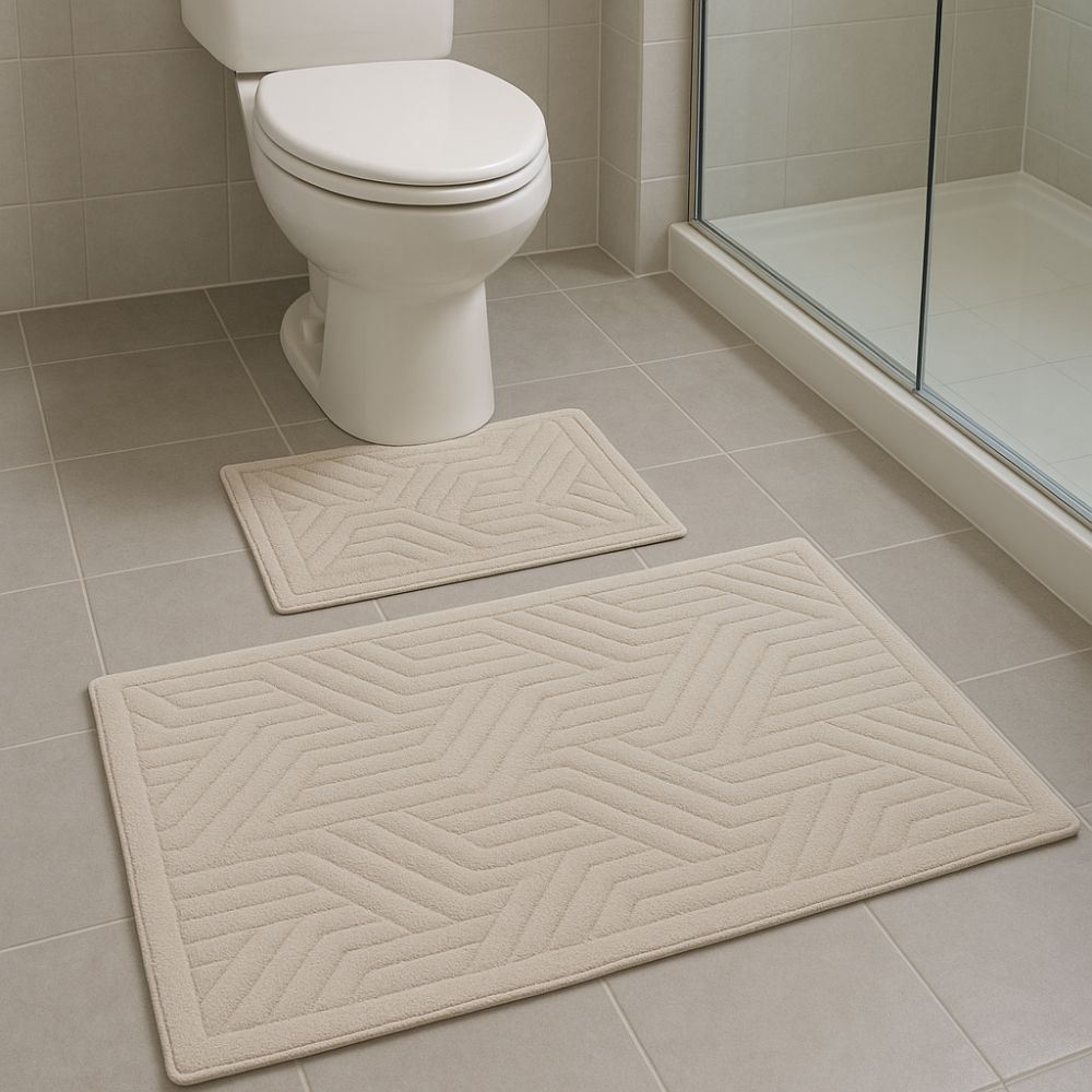 Kopalniške preproge, Nedrseča podloga, 100% Bombaž, Vpojna podloga (60 x 100 + 50 x 60 cm) | BRAIDBEIGE